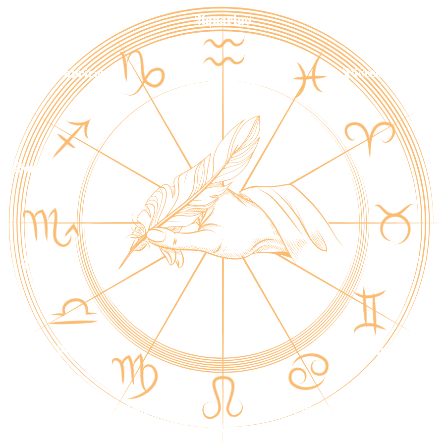 Professional astrologer performing horoscope reading